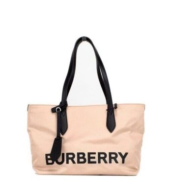 Burberry Kleine Rose Beige Logo Marken Econyl Nylon Tote Schulter Handtasche Geldbörse