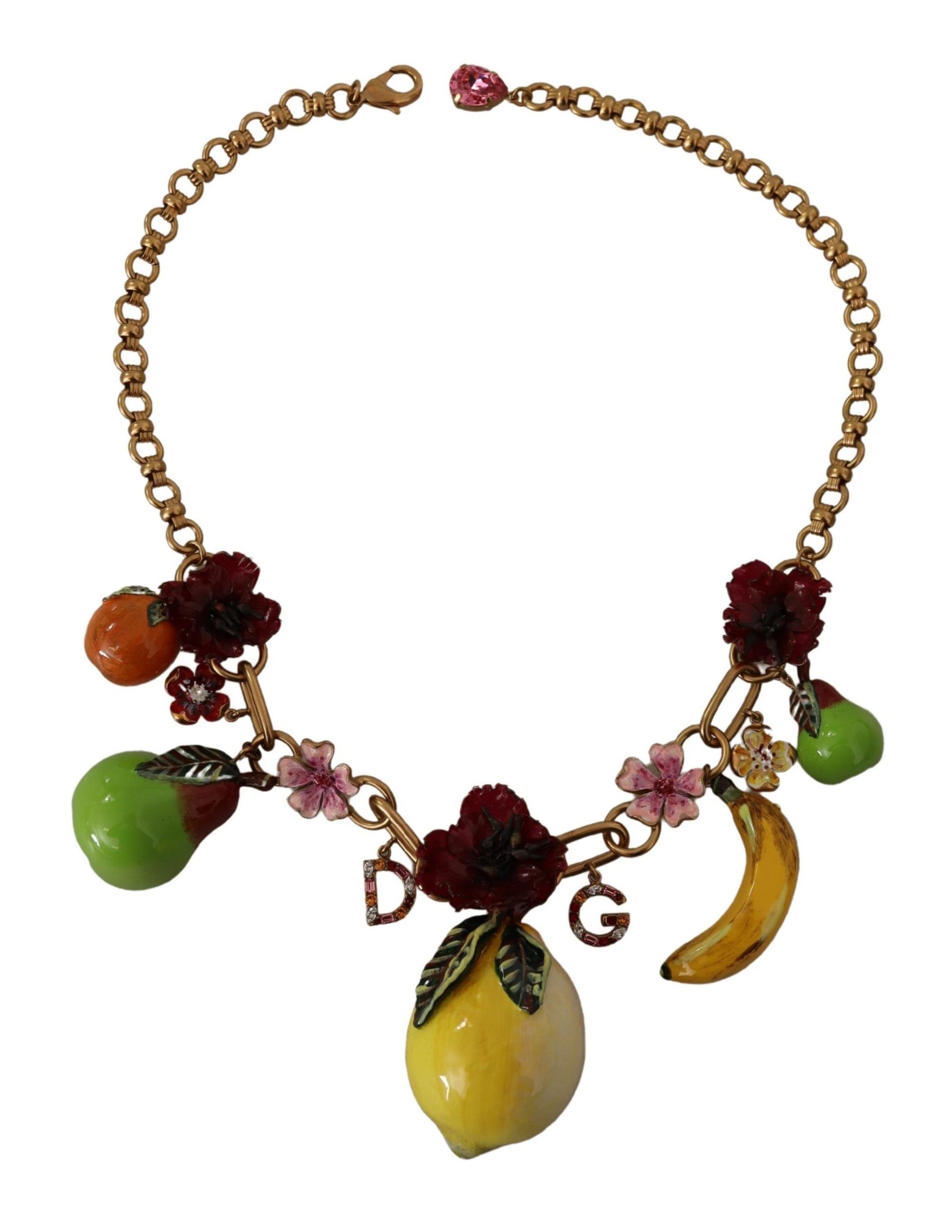 Dolce &amp; Gabbana Chic Gold Statement Sicily Fruit Halskette