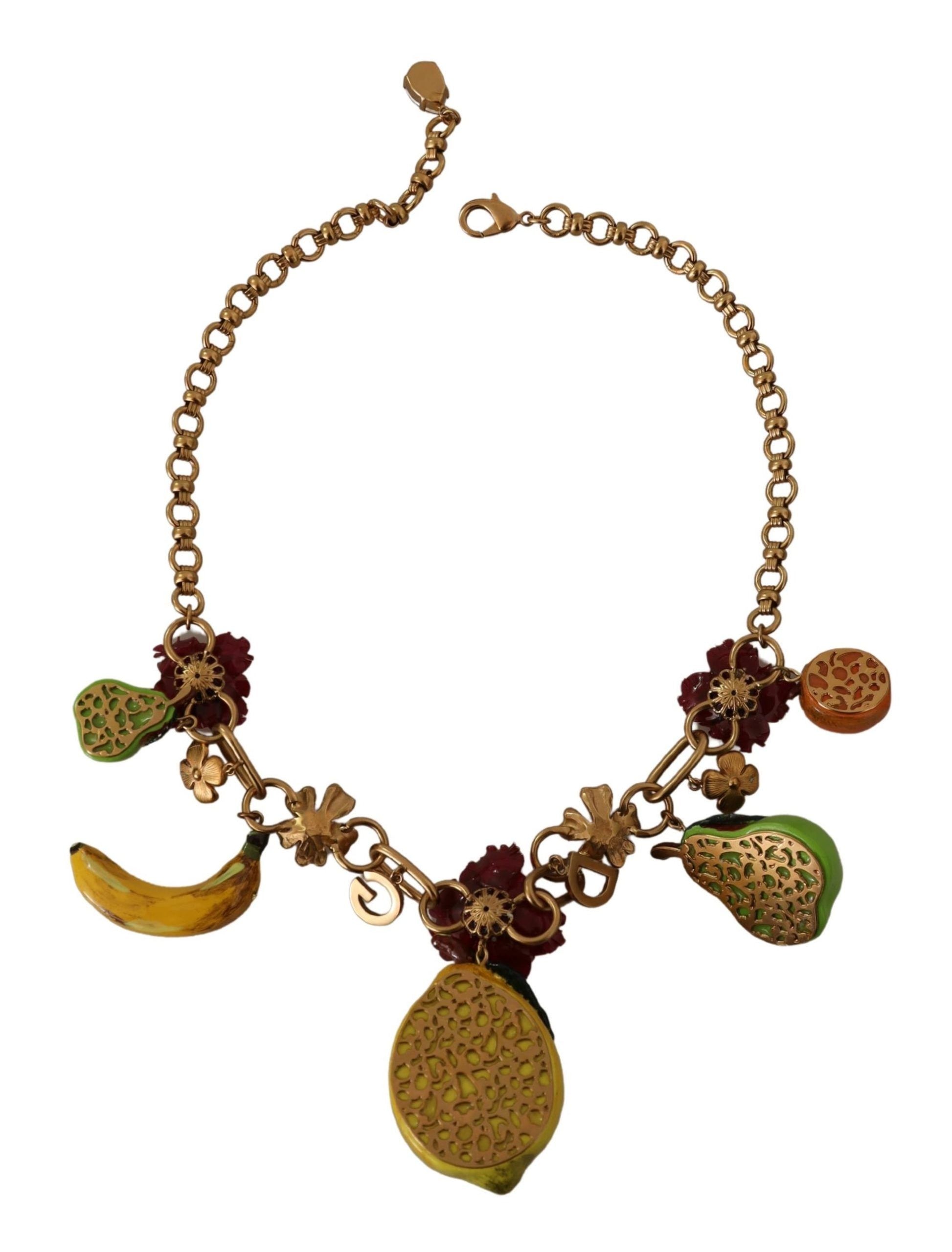 Dolce &amp; Gabbana Chic Gold Statement Sicily Fruit Halskette