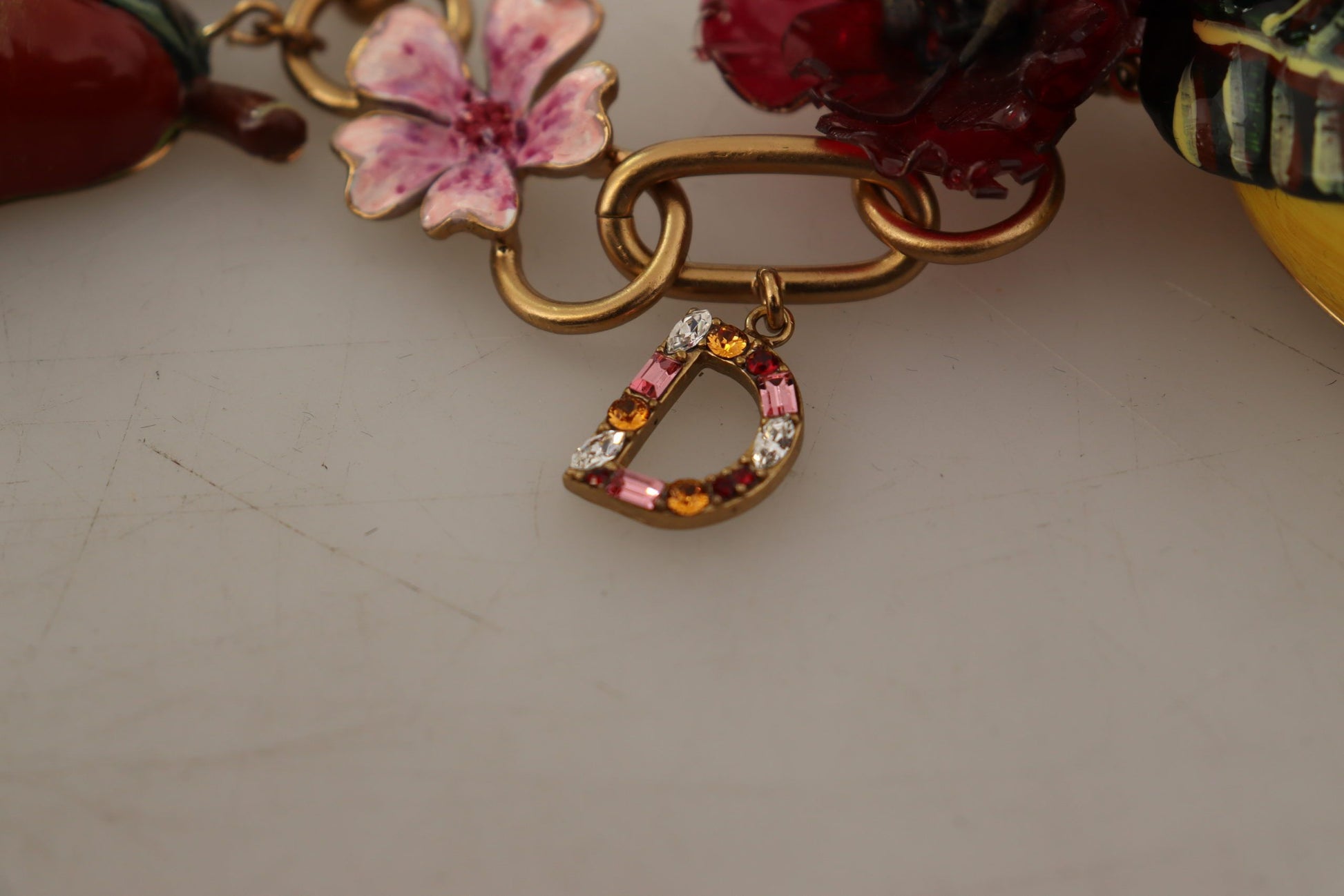 Dolce &amp; Gabbana Chic Gold Statement Sicily Fruit Halskette