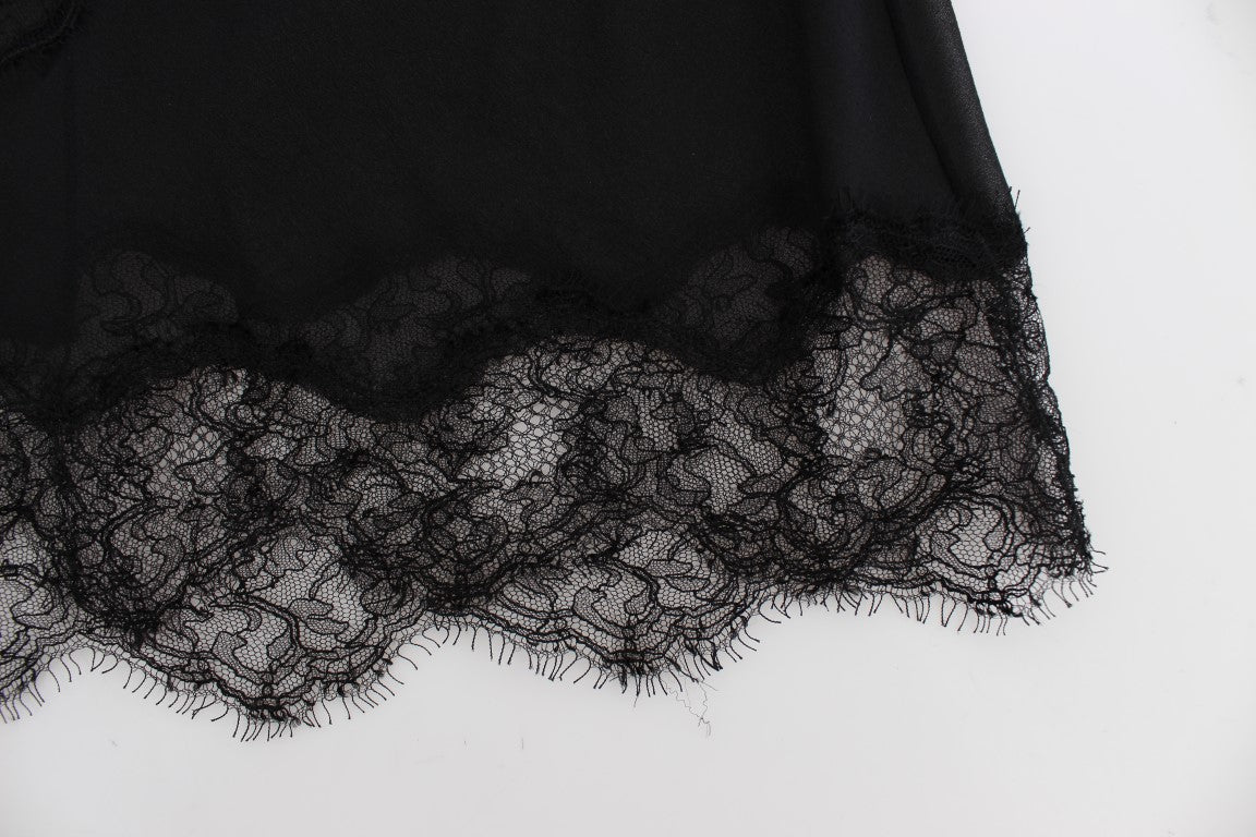Dolce &amp; Gabbana Elegantes Babydoll-Hemdchen aus Seiden-Blumenspitze
