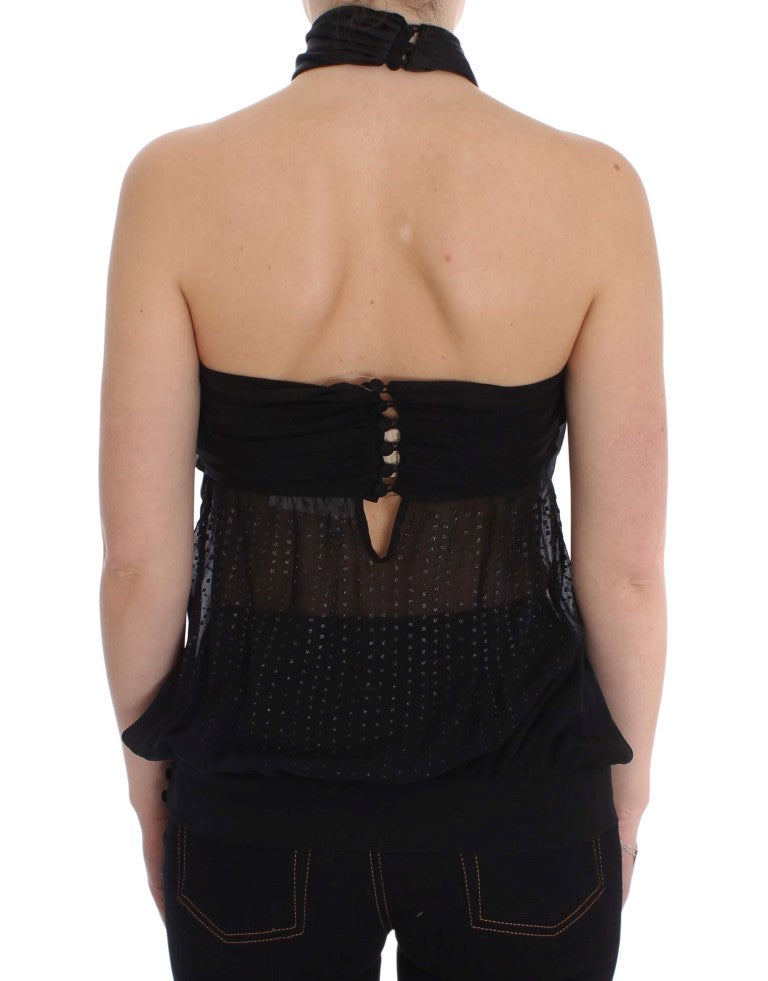 Exte Elegante schwarze Abendbluse mit Wickeltop