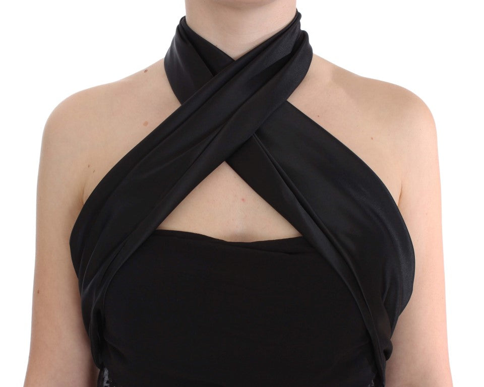 Exte Elegante schwarze Abendbluse mit Wickeltop