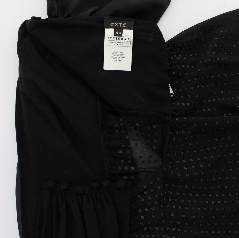 Exte Elegante schwarze Abendbluse mit Wickeltop