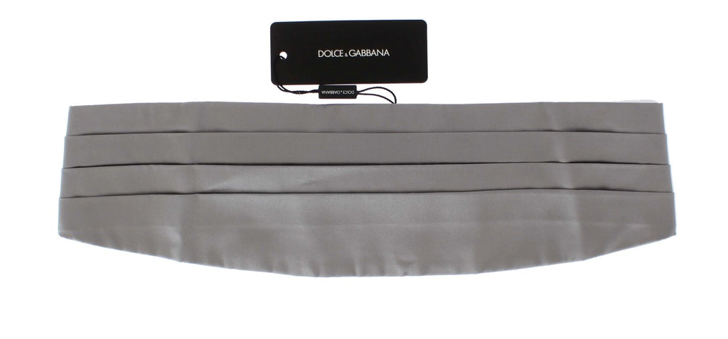 Dolce &amp; Gabbana Eleganter silberner Seidenkummerbund