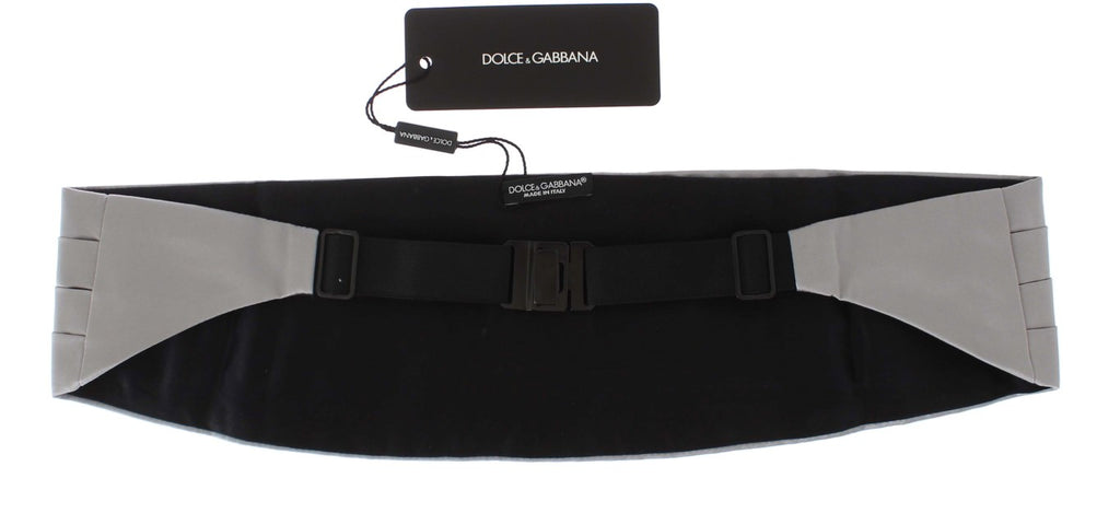 Dolce &amp; Gabbana Eleganter silberner Seidenkummerbund