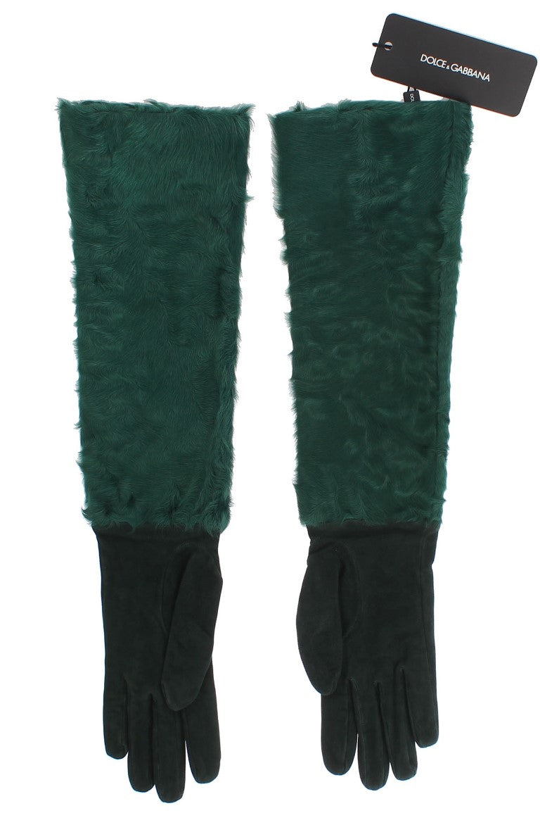 Dolce &amp; Gabbana Elegante ellenbogenlange Lederhandschuhe