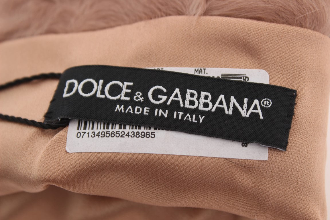 Dolce &amp; Gabbana Elegante beigefarbene ellenbogenlange Wildlederhandschuhe