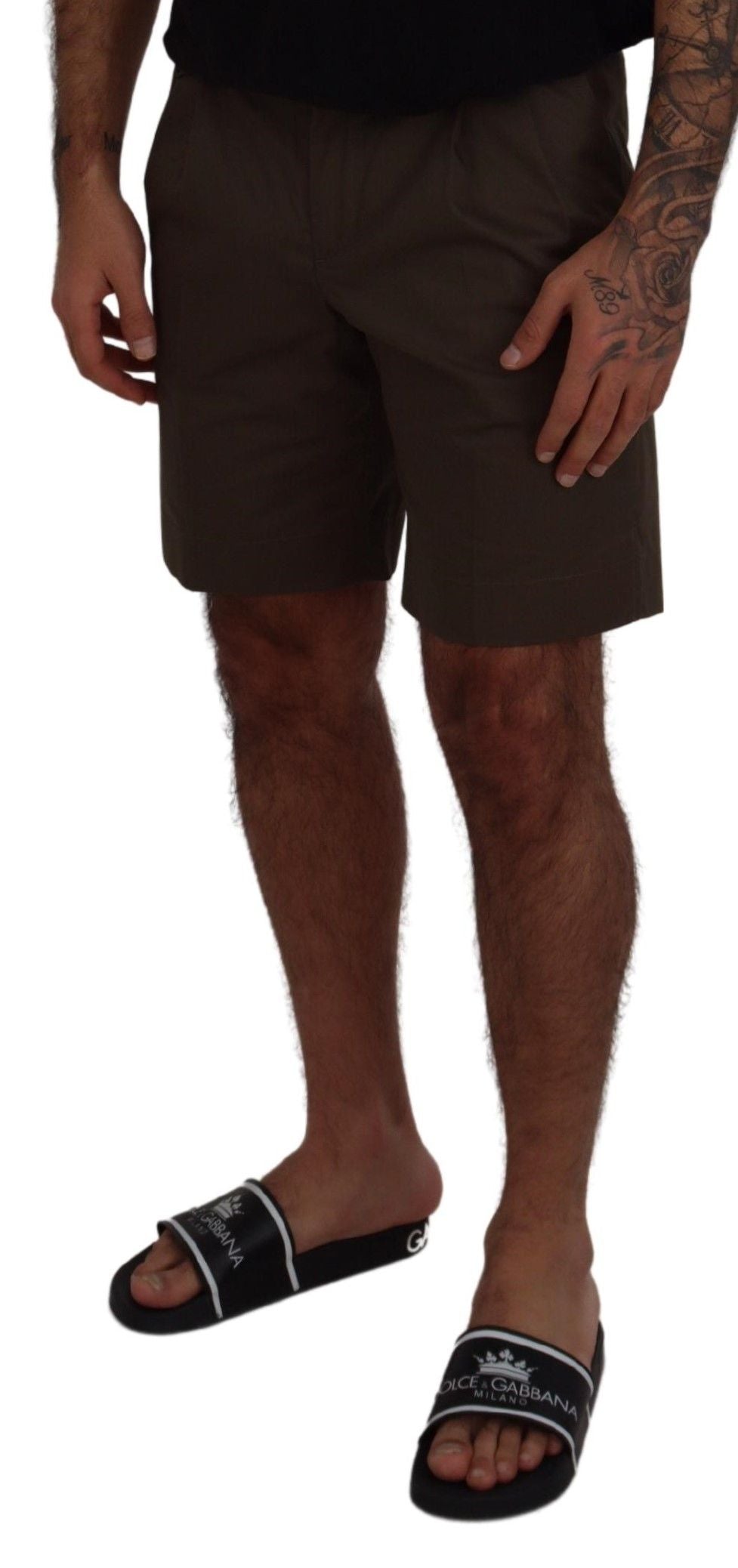 Dolce &amp; Gabbana Elegante grüne Chino-Shorts aus Baumwolle