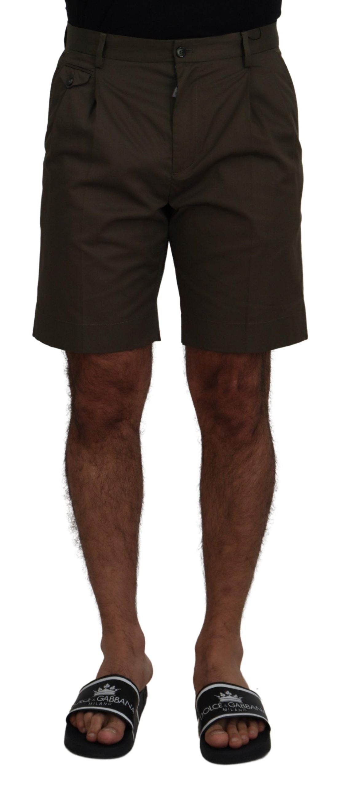 Dolce &amp; Gabbana Elegante grüne Chino-Shorts aus Baumwolle