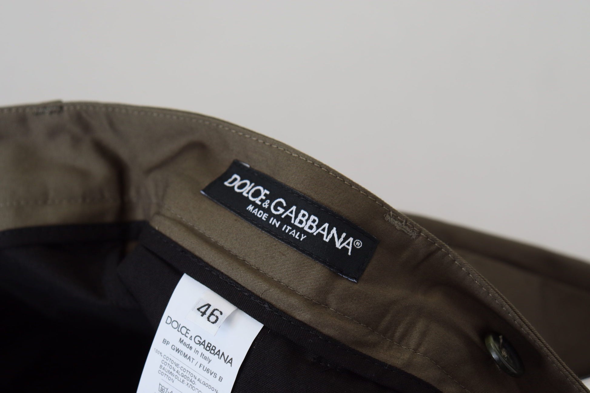Dolce &amp; Gabbana Elegante grüne Chino-Shorts aus Baumwolle