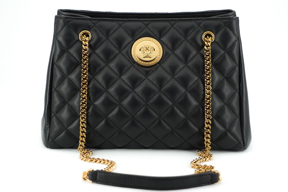 Versace – Elegante, gesteppte Tragetasche aus Nappaleder