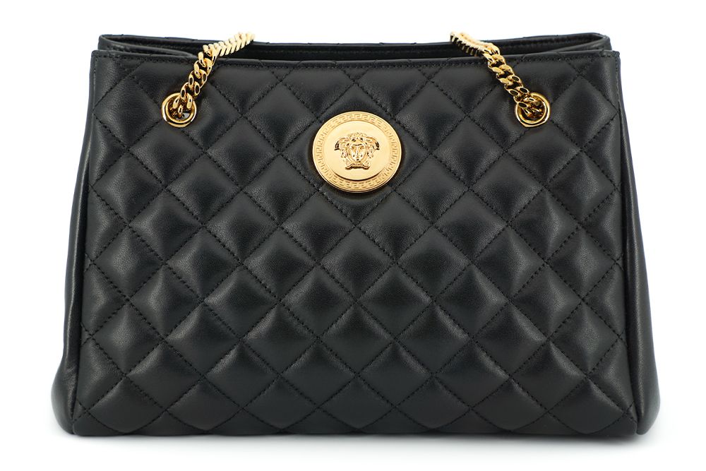 Versace – Elegante, gesteppte Tragetasche aus Nappaleder