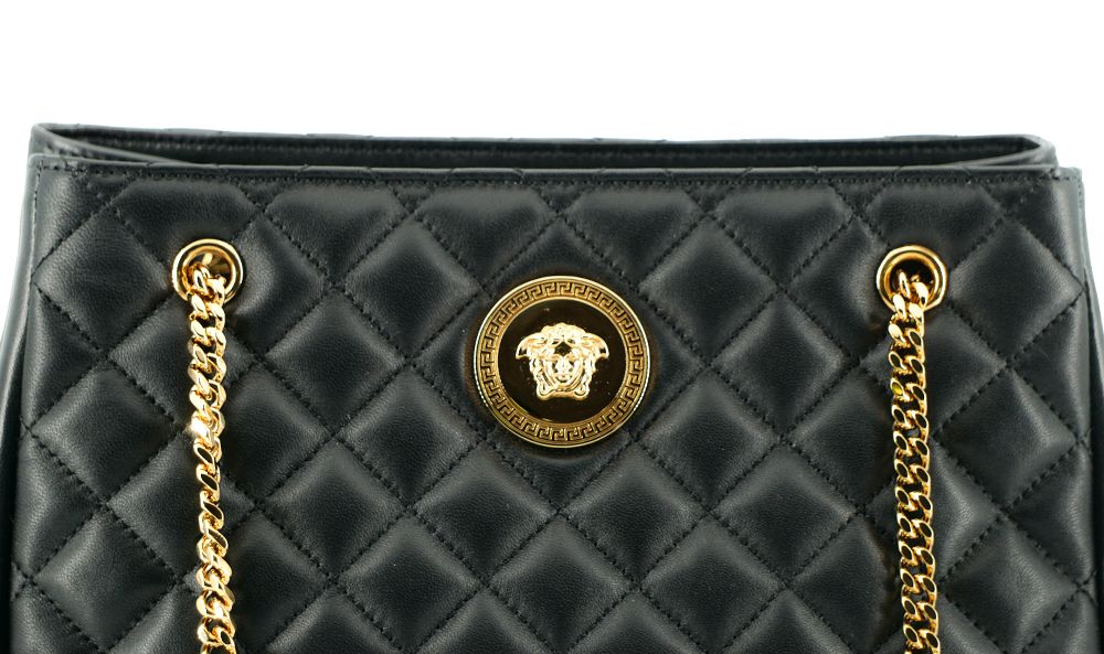 Versace – Elegante, gesteppte Tragetasche aus Nappaleder