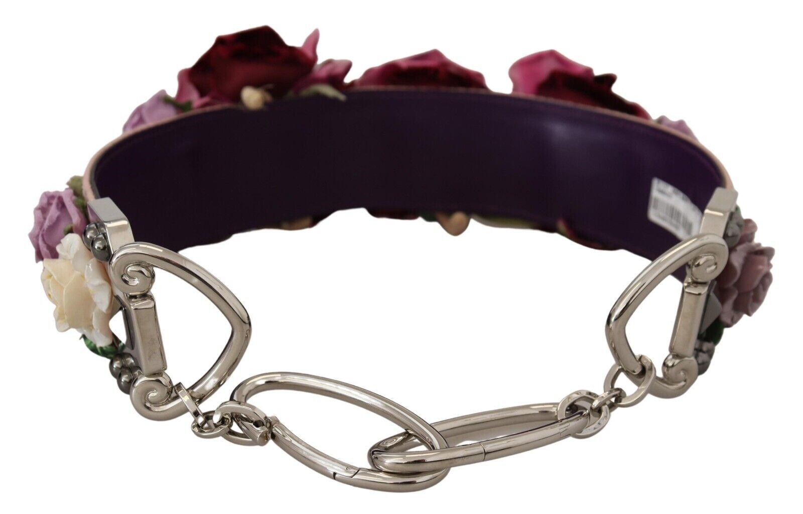 Dolce &amp; Gabbana Beiges Schultergurt-Accessoire aus geblümtem Leder