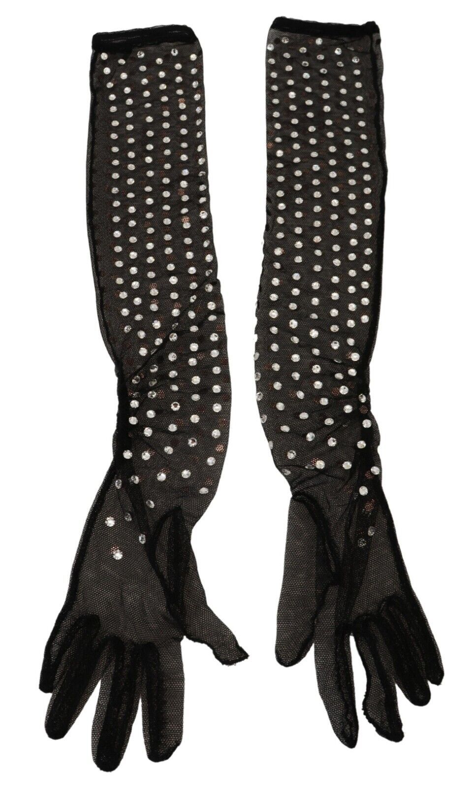 Dolce &amp; Gabbana – Elegante, ellenbogenlange schwarze Handschuhe