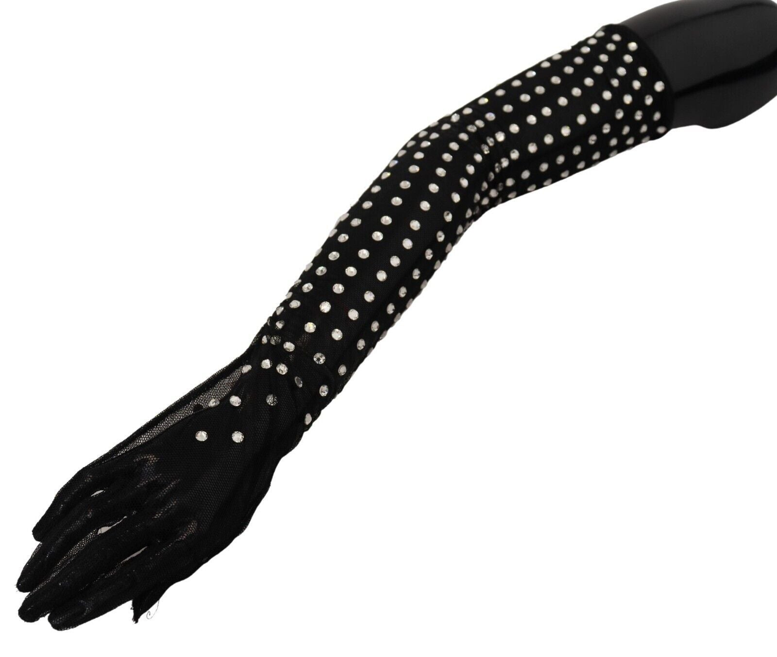 Dolce &amp; Gabbana – Elegante, ellenbogenlange schwarze Handschuhe