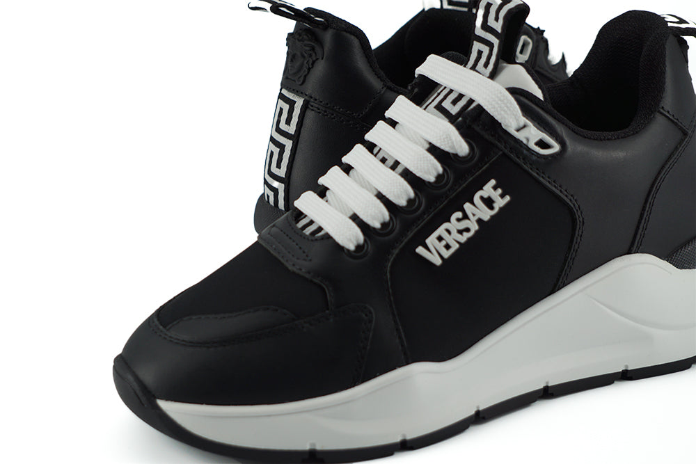 Versace Elegante monochrome Leder-Sneaker