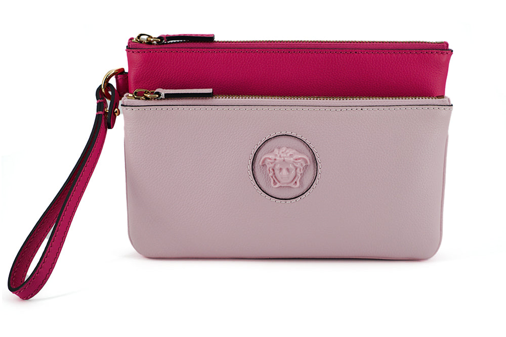 Versace Elegante Clutch aus rosa Leder