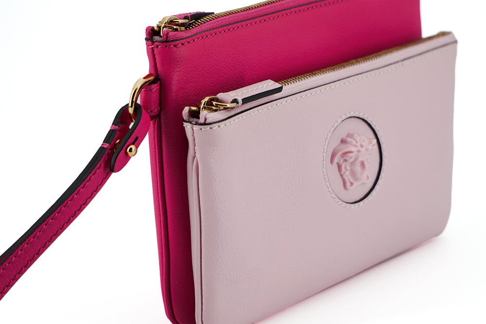 Versace Elegante Clutch aus rosa Leder
