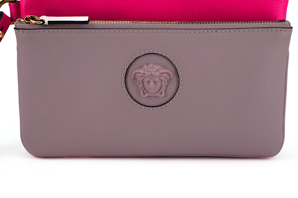 Versace Elegante Clutch aus rosa Leder