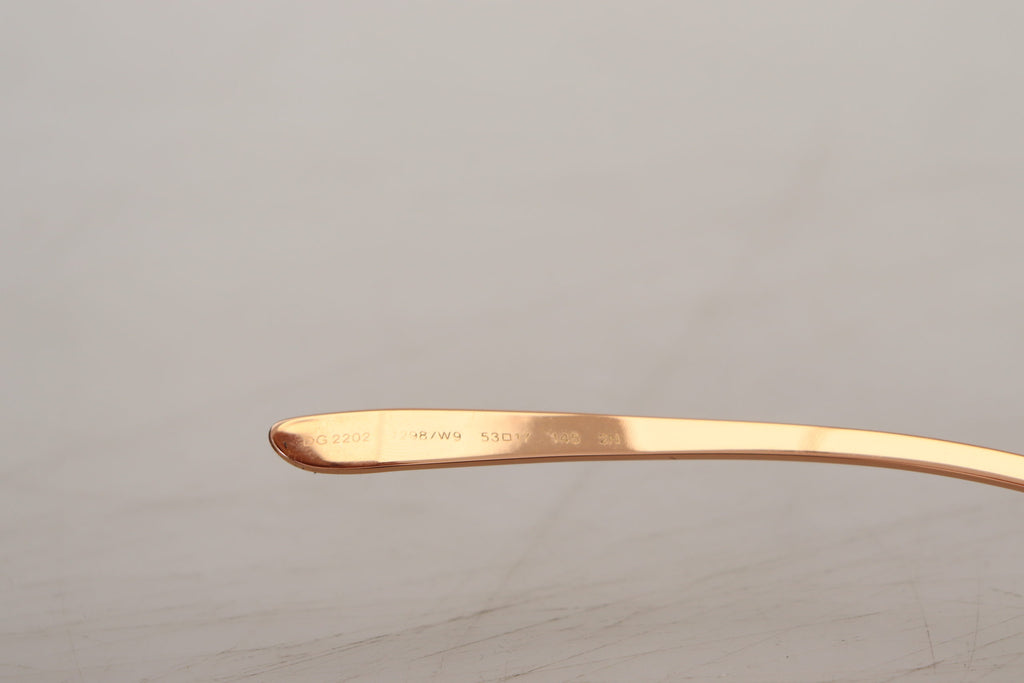 Dolce & Gabbana Pink Gold Rose Sequin Embroidery DG2202 Sunglasses - Allority