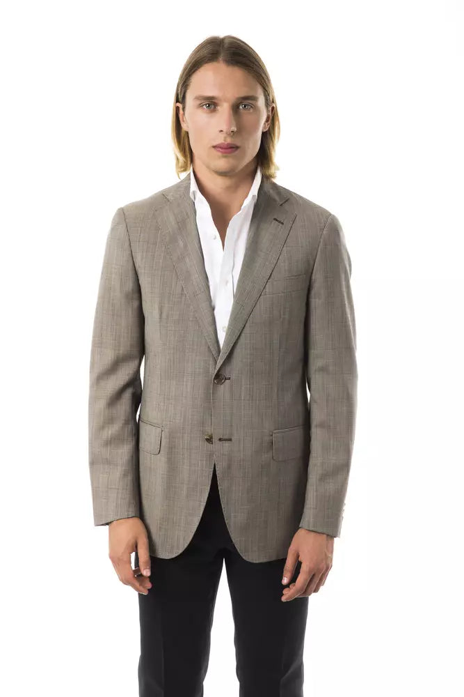 Herren-Blazer aus grauer Wolle von Uominitaliani