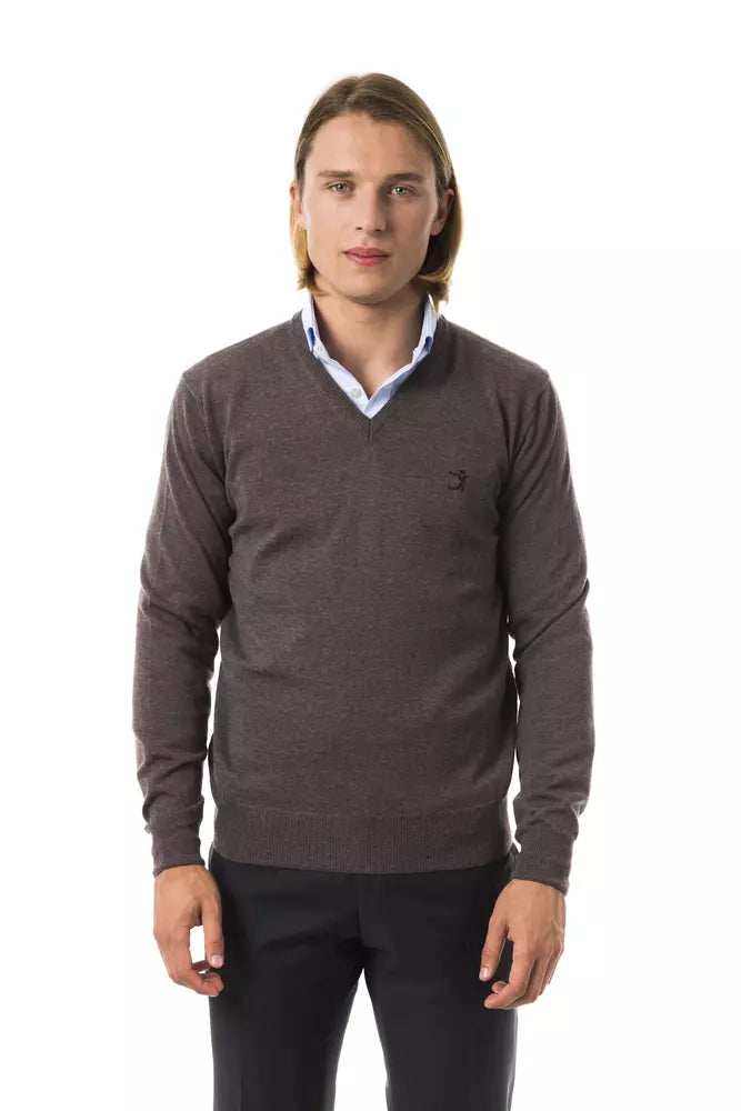 Herrenpullover aus grauer Merinowolle von Uominitaliani