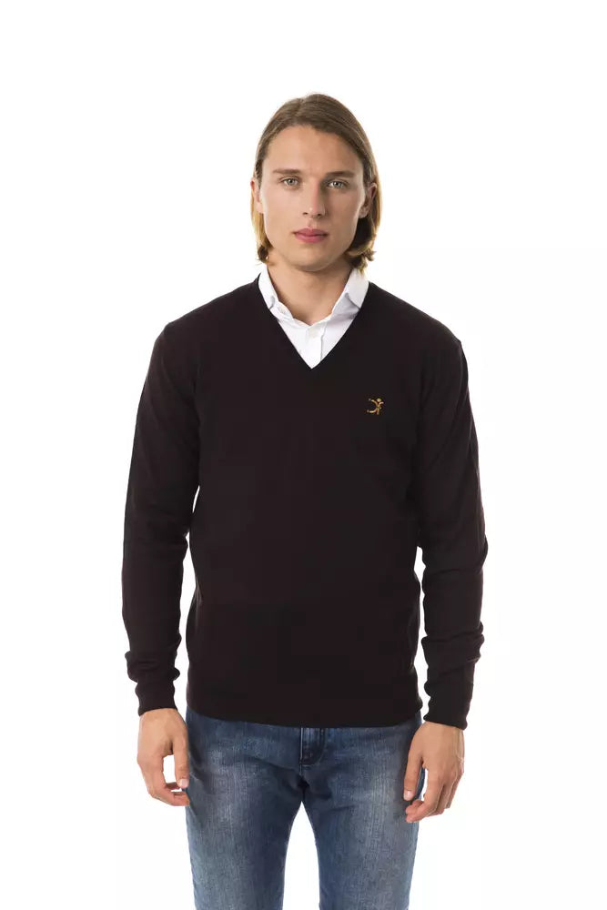 Uominitaliani Brauner Herrenpullover aus Merinowolle