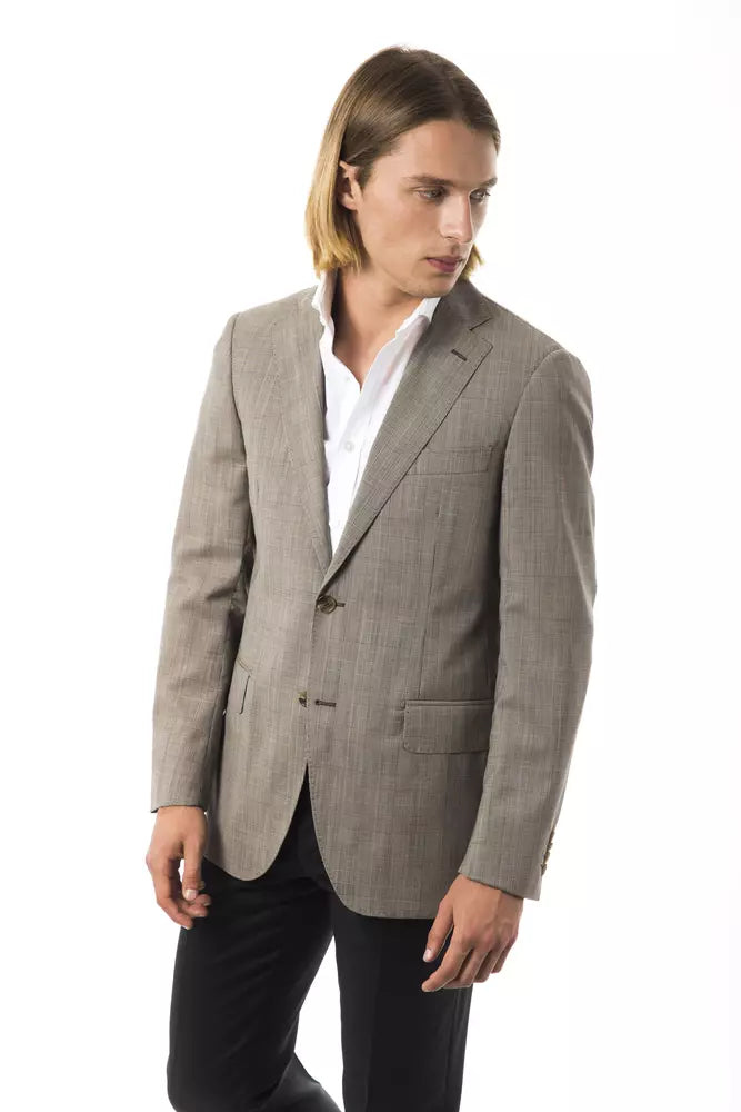 Herren-Blazer aus grauer Wolle von Uominitaliani