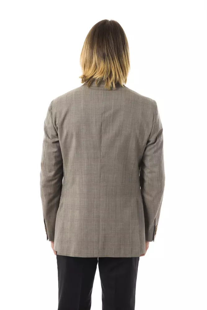 Herren-Blazer aus grauer Wolle von Uominitaliani