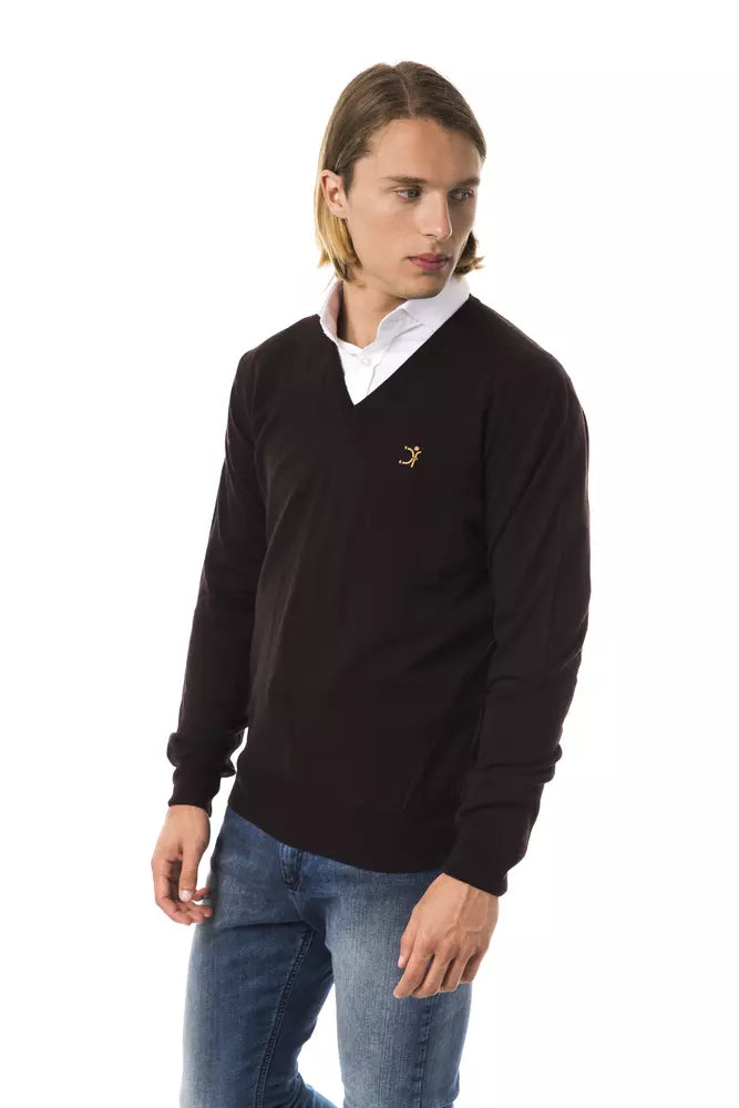 Uominitaliani Brauner Herrenpullover aus Merinowolle