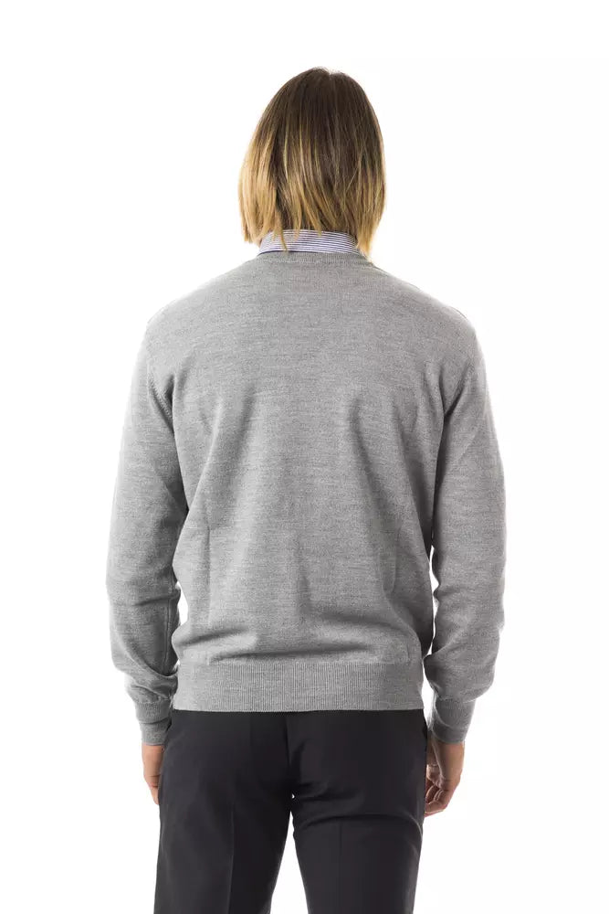 Herrenpullover aus grauer Wolle von Uominitaliani