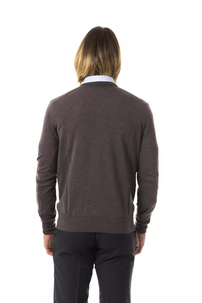 Herrenpullover aus grauer Merinowolle von Uominitaliani