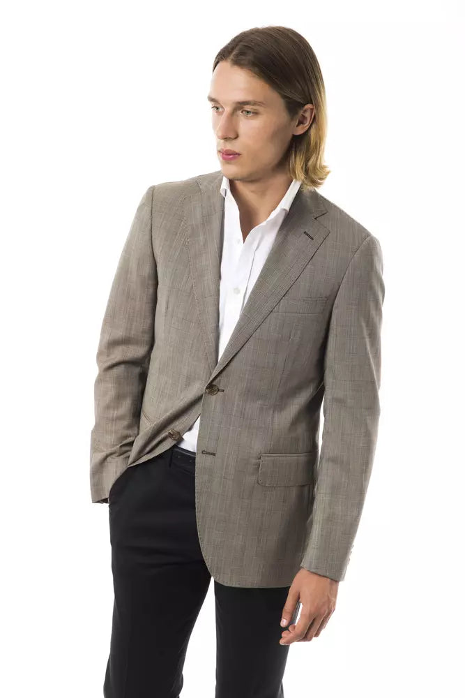 Herren-Blazer aus grauer Wolle von Uominitaliani