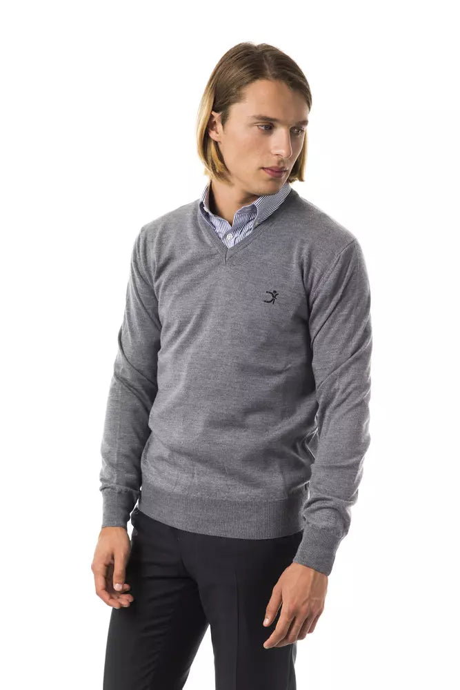 Herrenpullover aus grauer Merinowolle von Uominitaliani