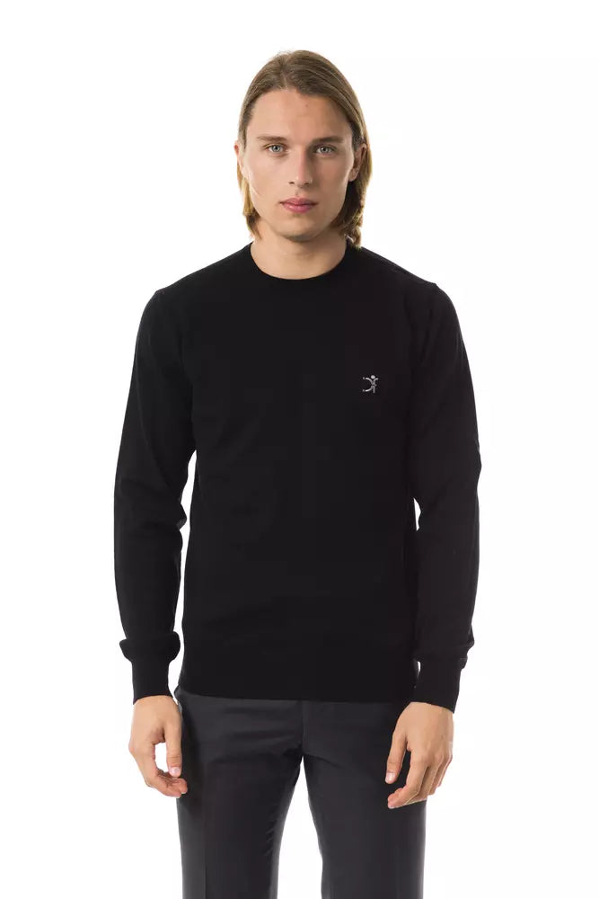 Herrenpullover aus schwarzer Merinowolle von Uominitaliani