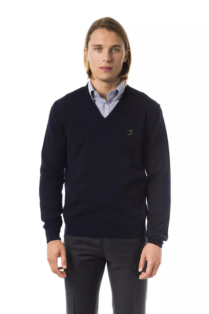 Blauer Herrenpullover aus Merinowolle von Uominitaliani