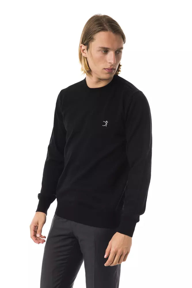 Herrenpullover aus schwarzer Merinowolle von Uominitaliani