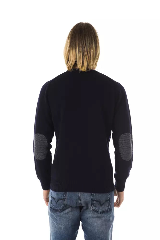 Herrenpullover aus blauer Wolle von Uominitaliani