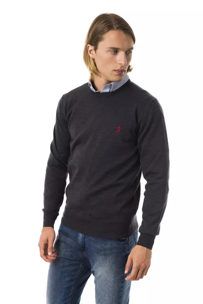 Herrenpullover aus grauer Merinowolle von Uominitaliani