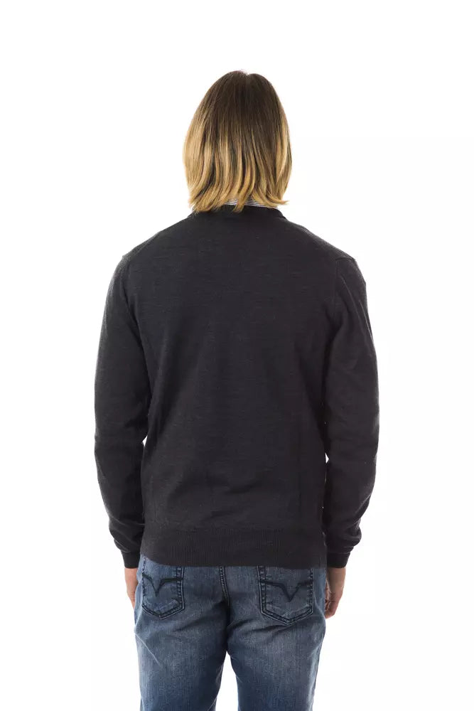 Herrenpullover aus grauer Merinowolle von Uominitaliani