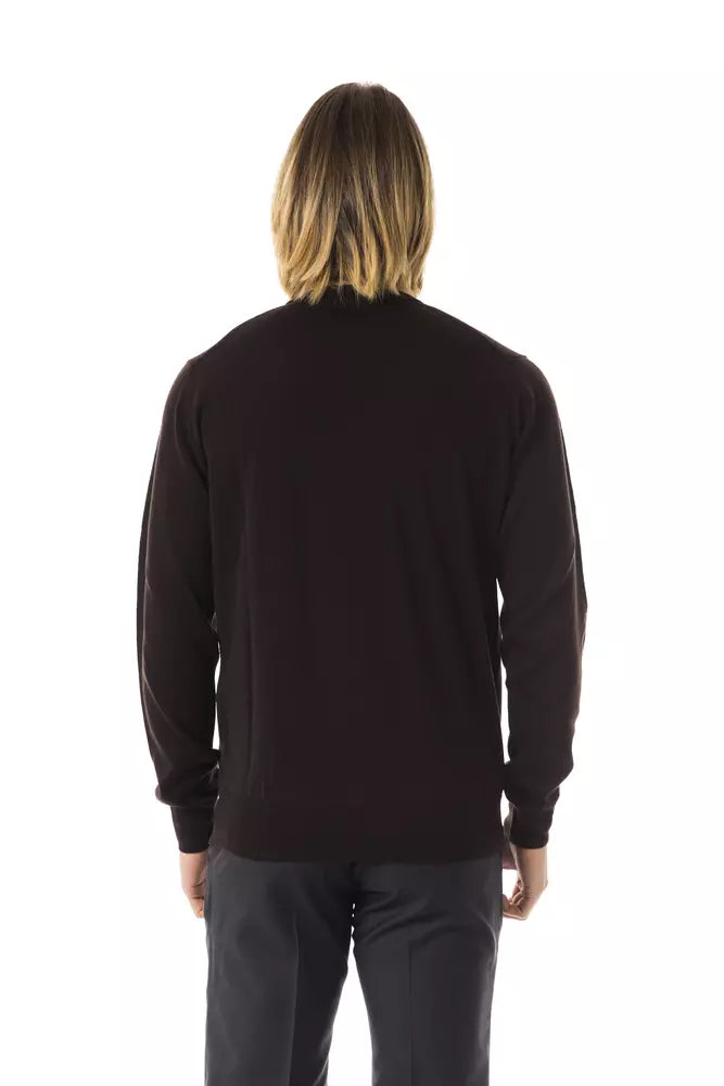 Uominitaliani Brauner Herrenpullover aus Merinowolle