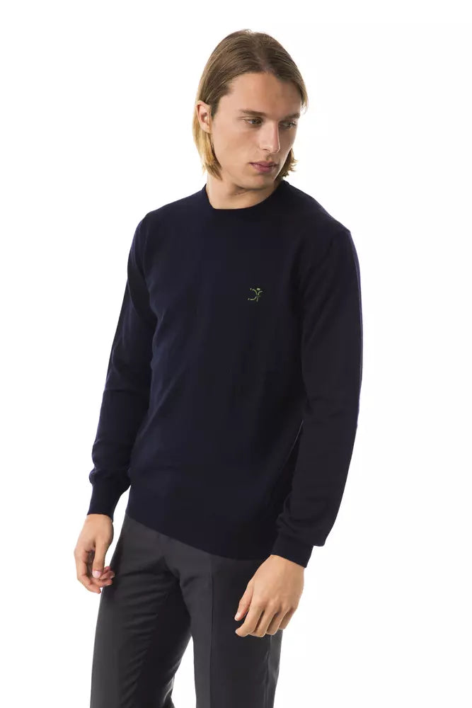 Herrenpullover aus blauer Merinowolle von Uominitaliani
