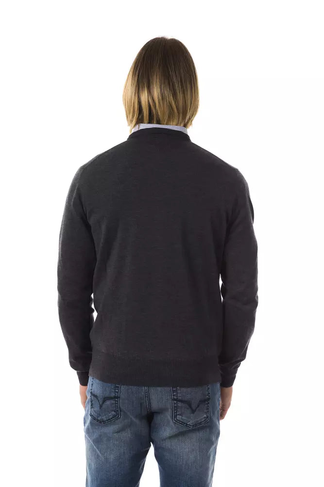 Herrenpullover aus grauer Merinowolle von Uominitaliani