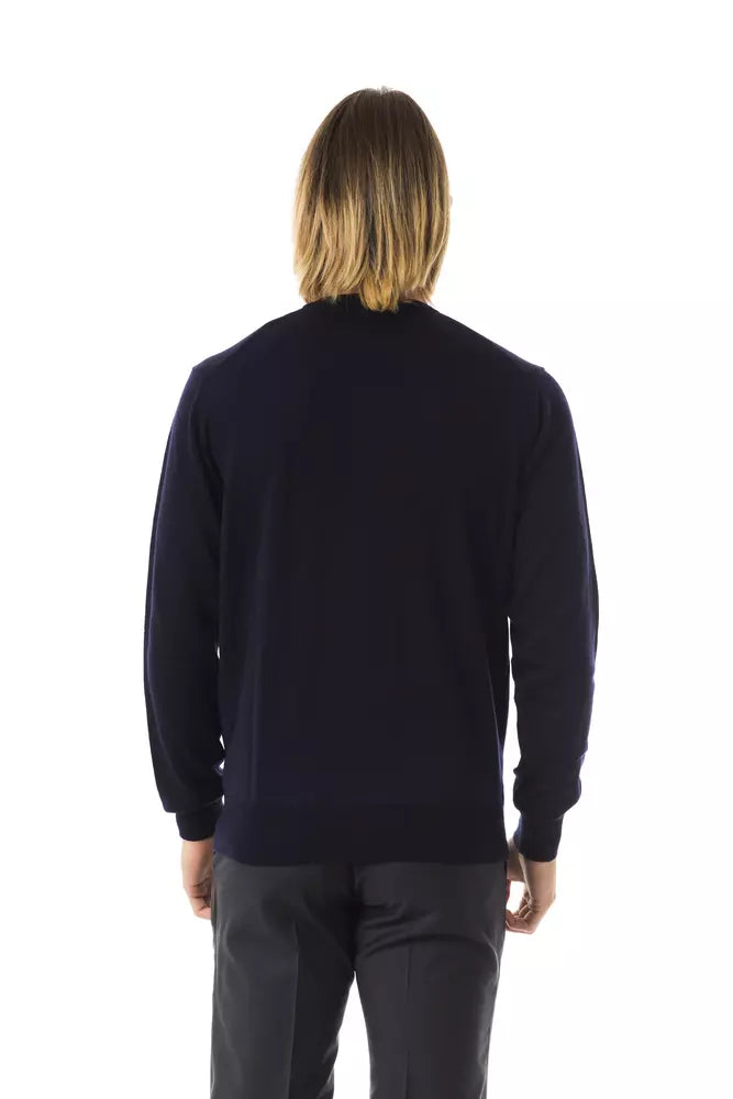 Herrenpullover aus blauer Merinowolle von Uominitaliani