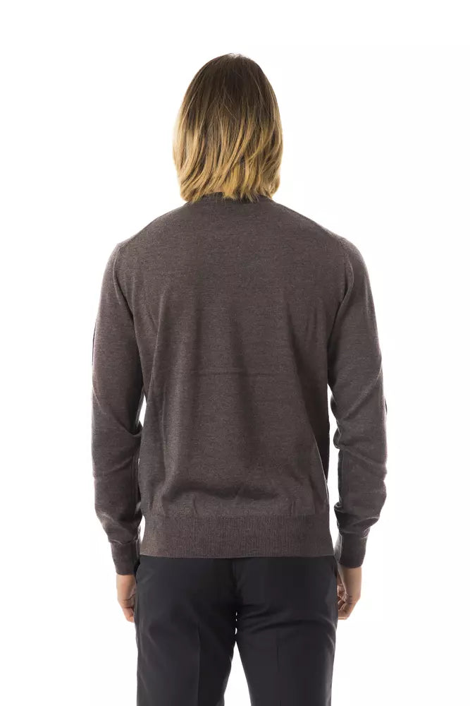 Herrenpullover aus grauer Merinowolle von Uominitaliani