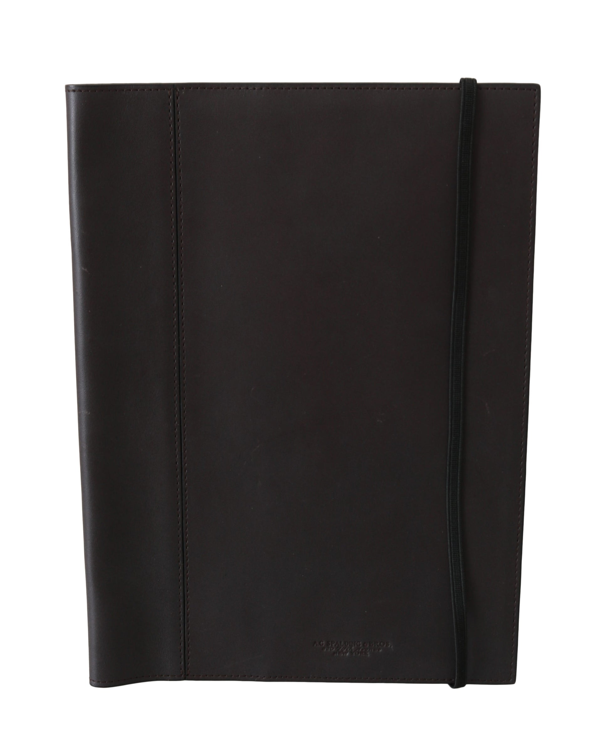 AG Spalding &amp; Bros. Schwarzes Leder-Reiseportemonnaie mit zweifacher Faltschließe und Logo