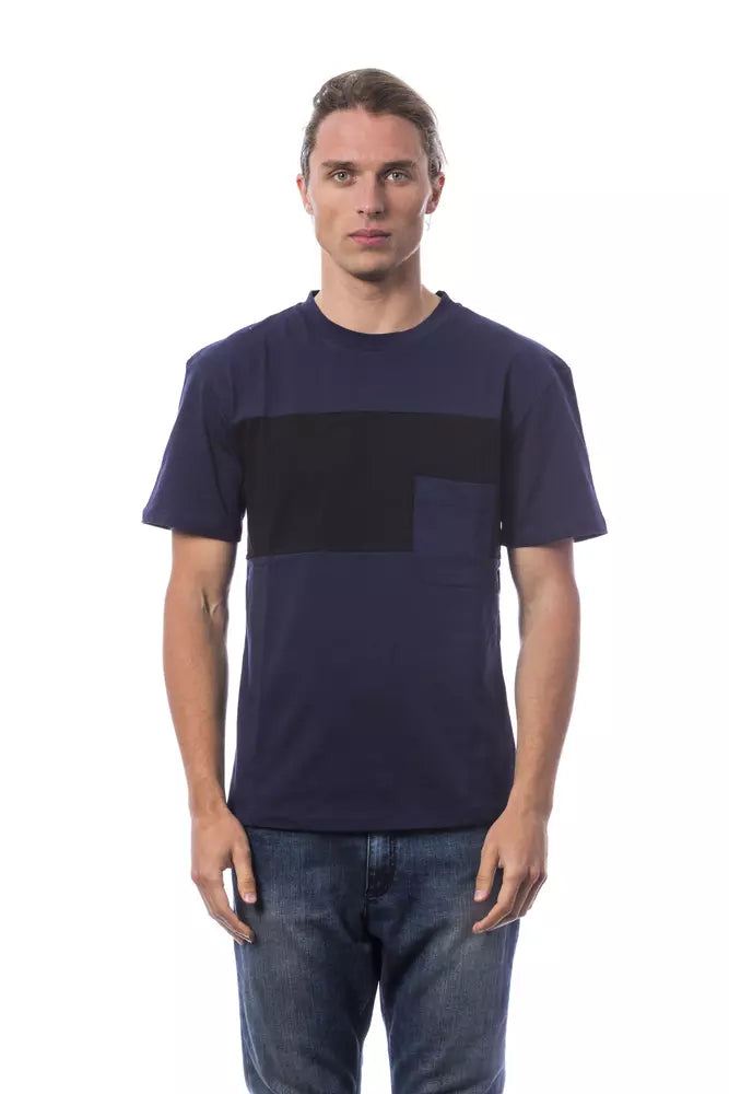 Verri Blaues Herren-T-Shirt aus Baumwolle