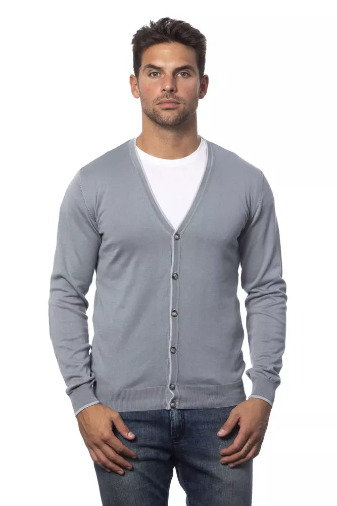 Verri Graue Herren-Strickjacke aus Baumwolle